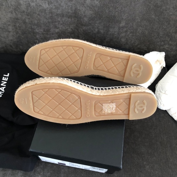 CHANEL  Espadrilles black lamb skin size EU40 fits US size 9 - Picture 7 of 13